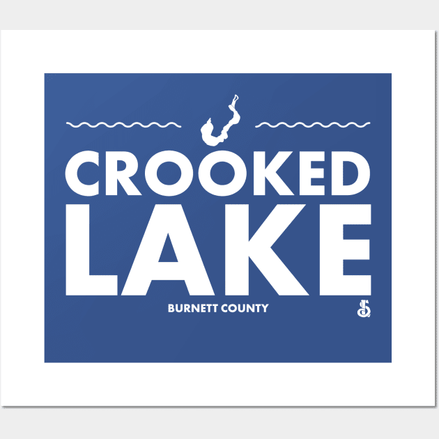 Burnett County, Wisconsin - Crooked Lake Wall Art by LakesideGear